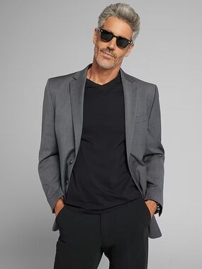 Kenneth Cole Gray Classic Two-Button Blazer